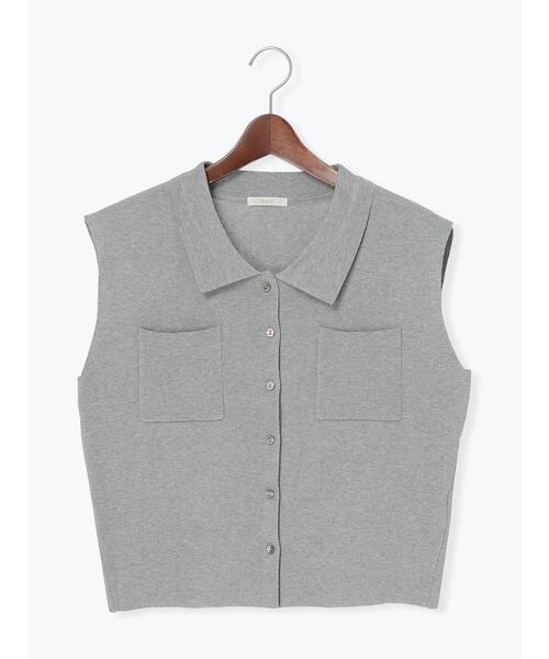 Te chichi（テチチ）の「総針Wポケットスリーブレスポロニット（ニット/セーター・レディース・ブラック/グレー/オフホワイト・F）」の16枚目の写真