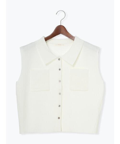 Te chichi（テチチ）の「総針Wポケットスリーブレスポロニット（ニット/セーター・レディース・ブラック/グレー/オフホワイト・F）」の17枚目の写真