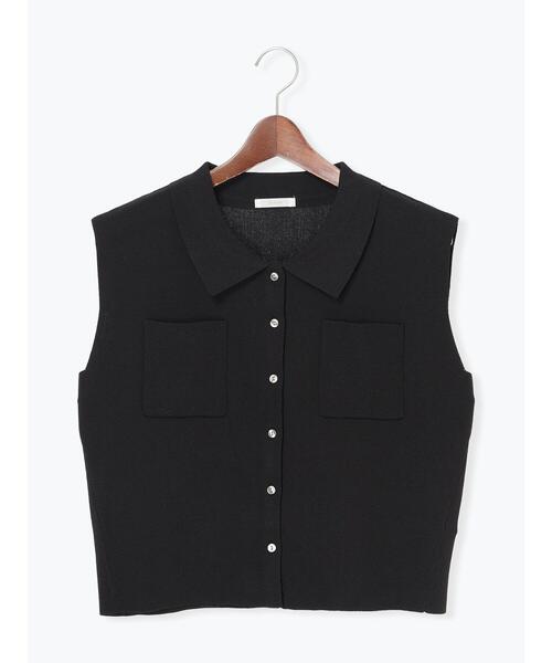 Te chichi（テチチ）の「総針Wポケットスリーブレスポロニット（ニット/セーター・レディース・ブラック/グレー/オフホワイト・F）」の18枚目の写真