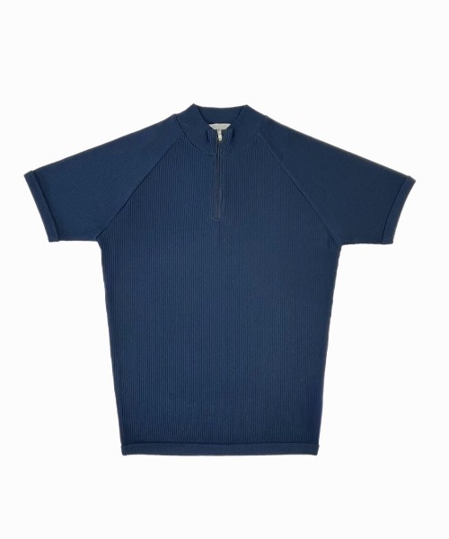 Chikashitsu +（チカシツプラス）の「【Chikashitsu +】mockneck zip half sleeve t-shirt / 【チカシツプラス】モックネックジップ半袖Tシャツ（Tシャツ/カットソー・メンズ・ブラック/グレー/ネイビー・ONE SIZE）」の7枚目の写真