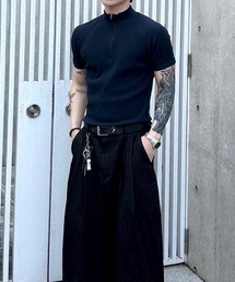 モックネック」に該当するブルー・ネイビー/青色系のメンズ