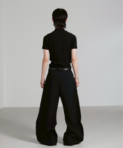 Chikashitsu +（チカシツプラス）の「【Chikashitsu +】mockneck zip half sleeve t-shirt / 【チカシツプラス】モックネックジップ半袖Tシャツ（Tシャツ/カットソー・メンズ・ブラック/グレー/ネイビー・ONE SIZE）」の22枚目の写真