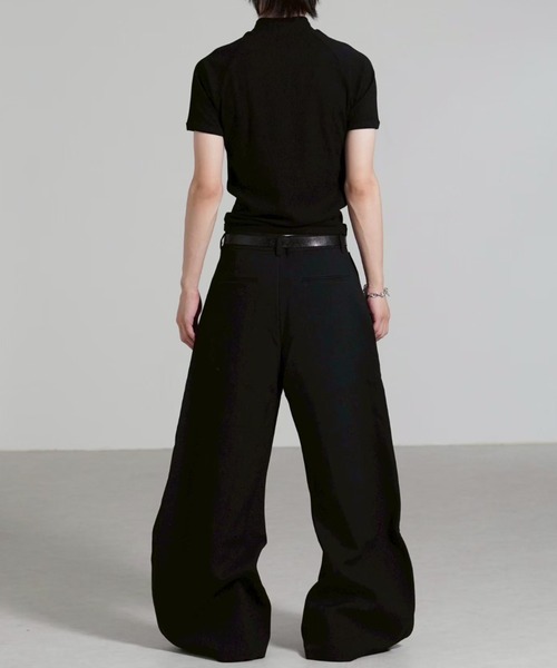 Chikashitsu +(チカシツプラス)の「【Chikashitsu +】mockneck zip half sleeve t-shirt / 【チカシツプラス】モックネックジップ半袖Tシャツ(Tシャツ/カットソー・メンズ・ブラック/グレー/ネイビー・ONE SIZE)」の8枚目の写真