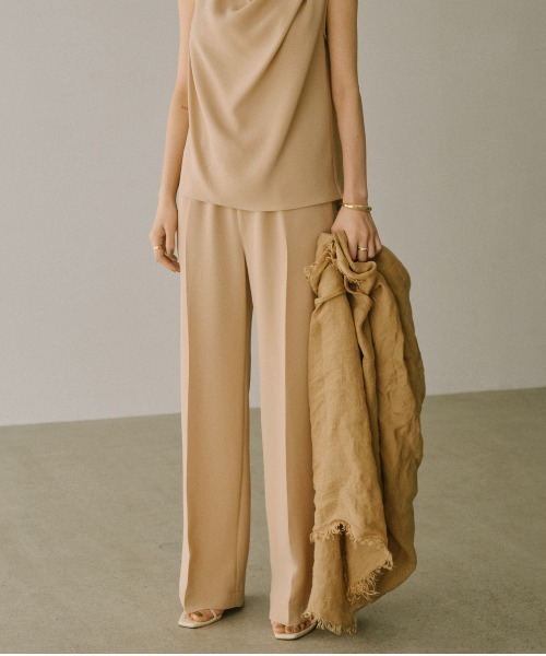 anuans(アニュアンス)の「トリアセテートリラックスパンツ(スラックス・レディース・ブラック/サックスブルー/ベージュ/ネイビー・SMALL/MEDIUM)」の8枚目の写真