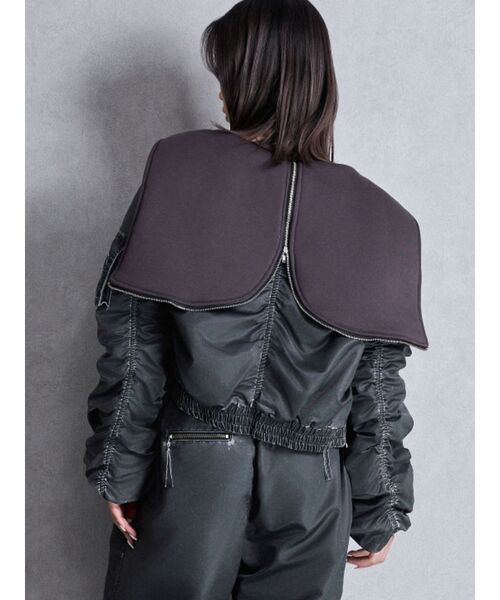 GYDA(ジェイダ)の「pigment processed hoodieブルゾン(ブルゾン・レディース・チャコールグレー/カーキ・FREE)」の4枚目の写真