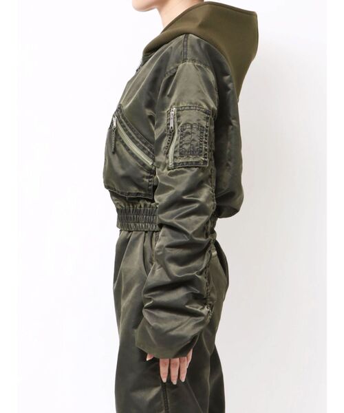 GYDA(ジェイダ)の「pigment processed hoodieブルゾン(ブルゾン・レディース・チャコールグレー/カーキ・FREE)」の7枚目の写真