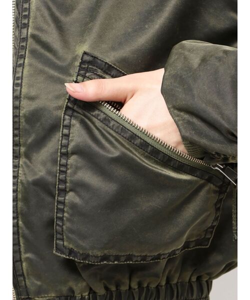 GYDA(ジェイダ)の「pigment processed hoodieブルゾン(ブルゾン・レディース・チャコールグレー/カーキ・FREE)」の12枚目の写真