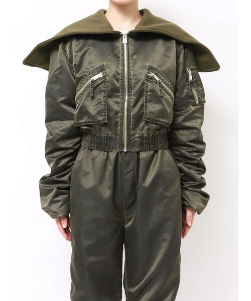 GYDA(ジェイダ)の「pigment processed hoodieブルゾン(ブルゾン・レディース・チャコールグレー/カーキ・FREE)」の16枚目の写真