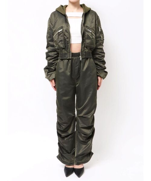 GYDA(ジェイダ)の「pigment processed hoodieブルゾン(ブルゾン・レディース・チャコールグレー/カーキ・FREE)」の18枚目の写真