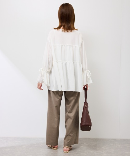 ROPE' PICNIC(ロペピクニック)の「【羽織にもなる】シアーワッシャーブラウスカーディガン(シャツ/ブラウス・レディース・ダークブラウン/ライトグリーン/キナリ・FREE)」の6枚目の写真