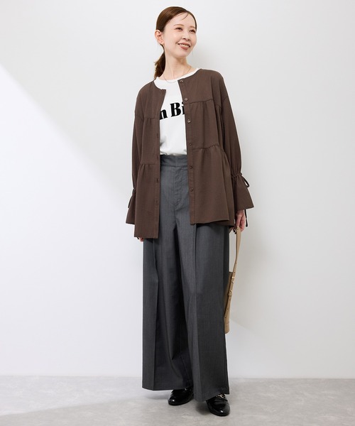 ROPE' PICNIC(ロペピクニック)の「【羽織にもなる】シアーワッシャーブラウスカーディガン(シャツ/ブラウス・レディース・ダークブラウン/ライトグリーン/キナリ・FREE)」の11枚目の写真