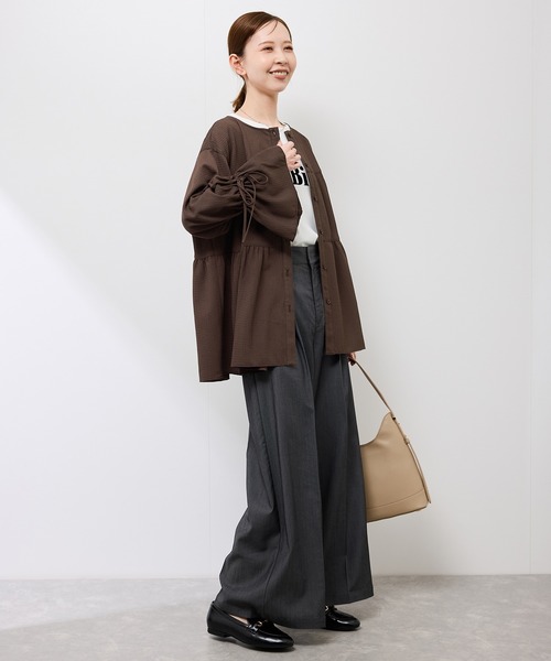 ROPE' PICNIC(ロペピクニック)の「【羽織にもなる】シアーワッシャーブラウスカーディガン(シャツ/ブラウス・レディース・ダークブラウン/ライトグリーン/キナリ・FREE)」の12枚目の写真