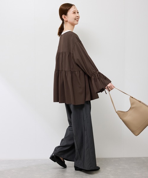 ROPE' PICNIC(ロペピクニック)の「【羽織にもなる】シアーワッシャーブラウスカーディガン(シャツ/ブラウス・レディース・ダークブラウン/ライトグリーン/キナリ・FREE)」の13枚目の写真
