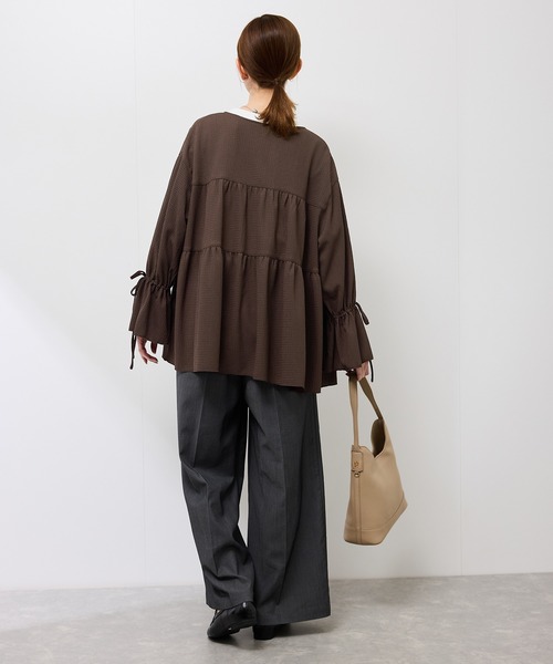 ROPE' PICNIC(ロペピクニック)の「【羽織にもなる】シアーワッシャーブラウスカーディガン(シャツ/ブラウス・レディース・ダークブラウン/ライトグリーン/キナリ・FREE)」の14枚目の写真