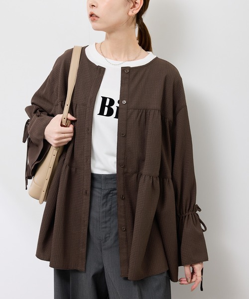 ROPE' PICNIC(ロペピクニック)の「【羽織にもなる】シアーワッシャーブラウスカーディガン(シャツ/ブラウス・レディース・ダークブラウン/ライトグリーン/キナリ・FREE)」の15枚目の写真