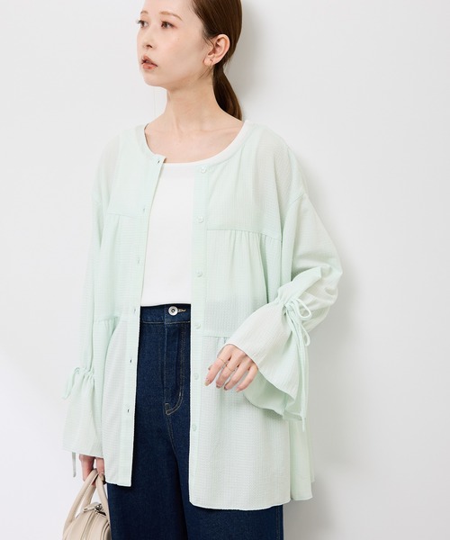 ROPE' PICNIC(ロペピクニック)の「【羽織にもなる】シアーワッシャーブラウスカーディガン(シャツ/ブラウス・レディース・ダークブラウン/ライトグリーン/キナリ・FREE)」の22枚目の写真