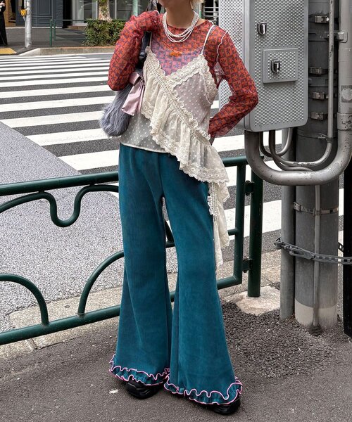 HELLO.SANFRANCISCO(ハローサンフランシスコ)の「【HELLO.SANFRANCISCO/ハローサンフランシスコ】アシメフリルドットレースキャミ(キャミソール・レディース・オフホワイト/サックスブルー/ブラック・ONE SIZE)」の13枚目の写真