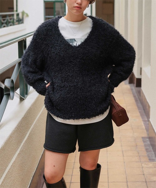 titivate（ティティベイト）の「ショートニットパンツ（その他パンツ・レディース・ブラック/チャコール/ブラウン・L/M）」の16枚目の写真