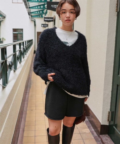 titivate（ティティベイト）の「ショートニットパンツ（その他パンツ・レディース・ブラック/チャコール/ブラウン・L/M）」の19枚目の写真