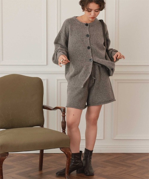 titivate（ティティベイト）の「ショートニットパンツ（その他パンツ・レディース・ブラック/チャコール/ブラウン・L/M）」の5枚目の写真