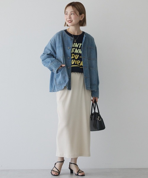 AMERICAN HOLIC（アメリカンホリック）の「針抜きリブナロースカート（スカート・レディース・チャコールグレー/ダークグリーン/ホワイト系その他2/キャメル/ブラック・M/L）」の7枚目の写真