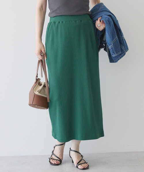 AMERICAN HOLIC（アメリカンホリック）の「針抜きリブナロースカート（スカート・レディース・チャコールグレー/ダークグリーン/ホワイト系その他2/キャメル/ブラック・M/L）」の18枚目の写真