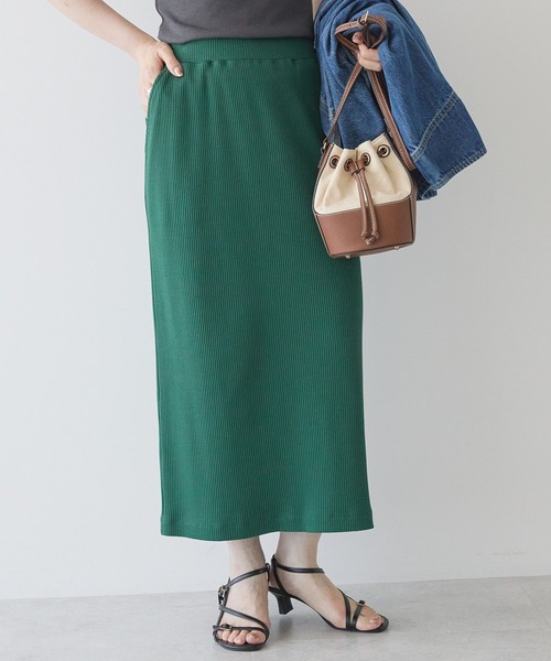 AMERICAN HOLIC（アメリカンホリック）の「針抜きリブナロースカート（スカート・レディース・チャコールグレー/ダークグリーン/ホワイト系その他2/キャメル/ブラック・M/L）」の19枚目の写真