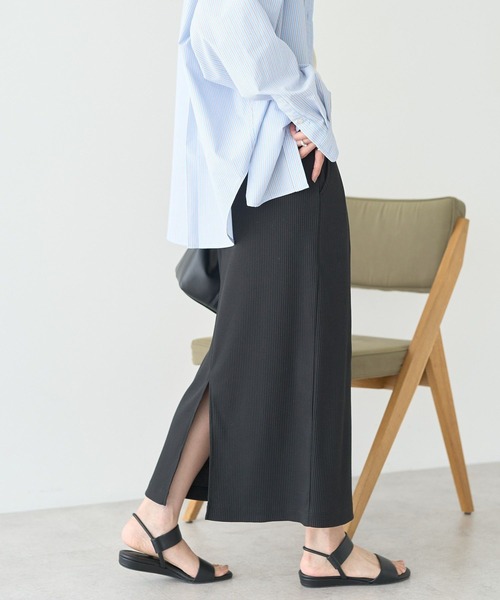 AMERICAN HOLIC（アメリカンホリック）の「針抜きリブナロースカート（スカート・レディース・チャコールグレー/ダークグリーン/ホワイト系その他2/キャメル/ブラック・M/L）」の13枚目の写真