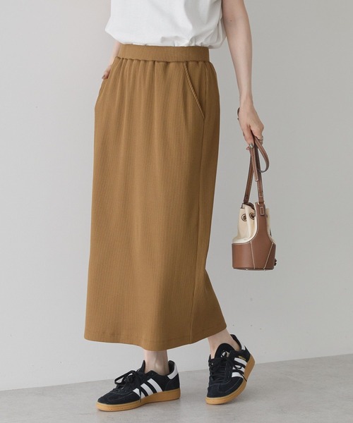 AMERICAN HOLIC（アメリカンホリック）の「針抜きリブナロースカート（スカート・レディース・チャコールグレー/ダークグリーン/ホワイト系その他2/キャメル/ブラック・M/L）」の14枚目の写真
