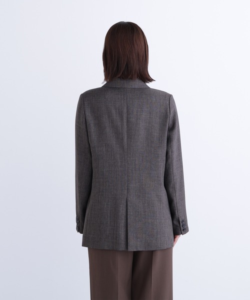 NATURAL BEAUTY BASIC（ナチュラルビューティーベーシック）の「◇シャークスキン SETUPダブルブレストジャケット（テーラードジャケット・レディース・ダークブラウン/ネイビー・SMALL/MEDIUM）」の21枚目の写真