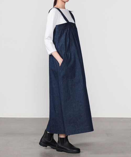 HAVERSACK（ハバーザック）の「HAVERSACK |〈別注〉デニム  ジャンパースカート WOMEN（ワンピース・レディース・インディゴブルー・F）」の13枚目の写真