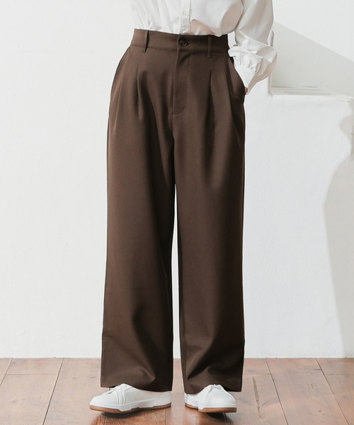 Honeys（ハニーズ）の「ストレートパンツ（股下６４ｃｍ）（スラックス・レディース・ブラック/ヘザーチャコール/ブラウン・SS/S/M/LL/L）」の3枚目の写真