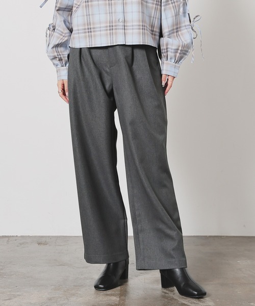 Honeys（ハニーズ）の「ストレートパンツ（股下６４ｃｍ）（スラックス・レディース・ブラック/ヘザーチャコール/ブラウン・SS/S/M/LL/L）」の10枚目の写真