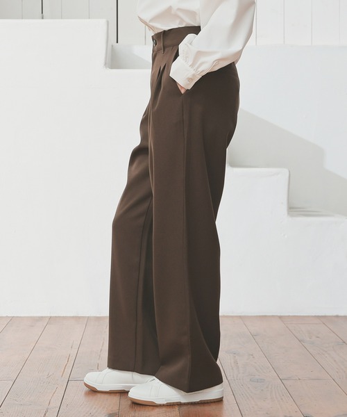 Honeys（ハニーズ）の「ストレートパンツ（股下６４ｃｍ）（スラックス・レディース・ブラック/ヘザーチャコール/ブラウン・SS/S/M/LL/L）」の20枚目の写真