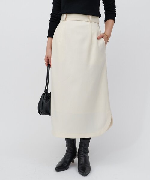 LIVETART（リヴェタート）の「裾ラウンドタイトスカート（スカート・レディース・アイボリー/ブラック・FREE）」の3枚目の写真
