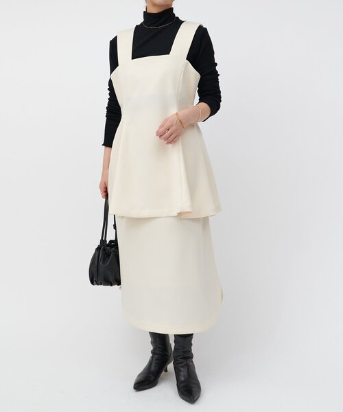 LIVETART（リヴェタート）の「裾ラウンドタイトスカート（スカート・レディース・アイボリー/ブラック・FREE）」の9枚目の写真