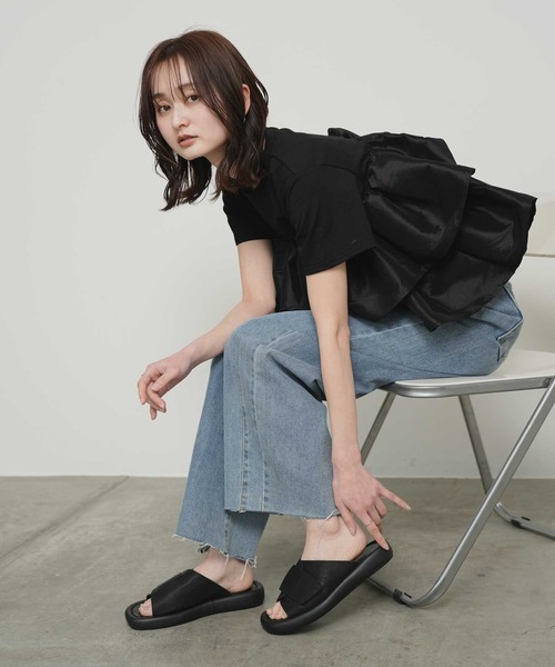 Bulue.（ブルー）の「【Bulue.】モードデザインサンダル（サンダル・レディース・ブラック/ホワイト/シルバー・36/37/38/39）」の8枚目の写真