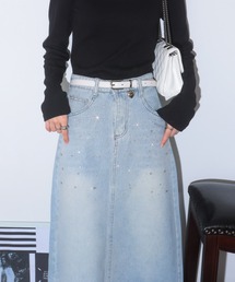 pumpkin port | ビジュー＆ジルコン ナローデニムスカート(デニムスカート)