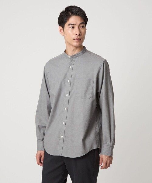 セール】ナチュラルフィット ビエラ バンドカラー シャツ（シャツ