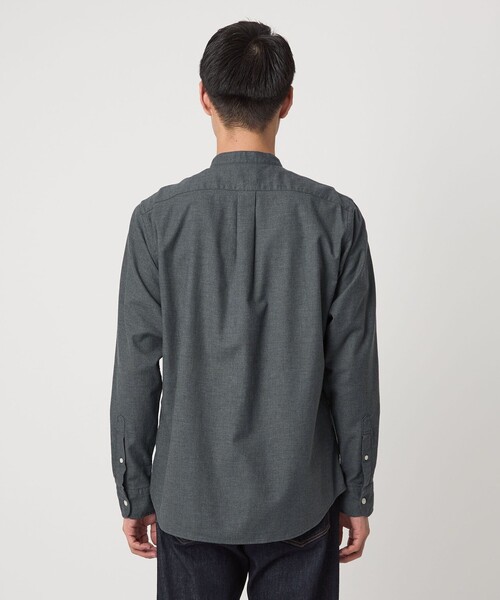 ナチュラルフィット バンドカラー シャツ（シャツ/ブラウス）｜green