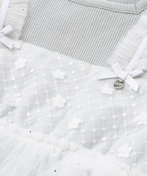 SLAP SLIP（スラップスリップ）の「【お揃い】スカラップチュールスカートドッキングワンピース(80~130cm)（ワンピース・キッズ・オフホワイト/ピンク・130cm/90cm/80ｃｍ/120cm/110cm/100cm）」の10枚目の写真