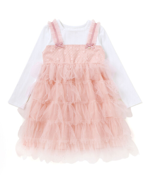 SLAP SLIP（スラップスリップ）の「【お揃い】スカラップチュールスカートドッキングワンピース(80~130cm)（ワンピース・キッズ・オフホワイト/ピンク・130cm/90cm/80ｃｍ/120cm/110cm/100cm）」の11枚目の写真