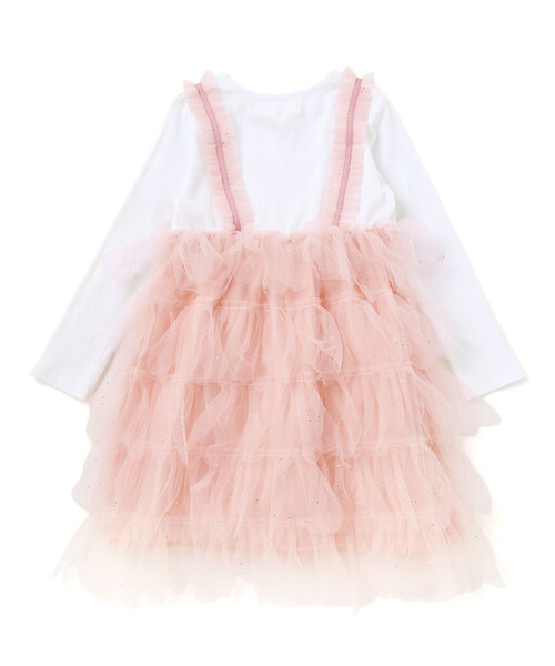 SLAP SLIP（スラップスリップ）の「【お揃い】スカラップチュールスカートドッキングワンピース(80~130cm)（ワンピース・キッズ・オフホワイト/ピンク・130cm/90cm/80ｃｍ/120cm/110cm/100cm）」の12枚目の写真