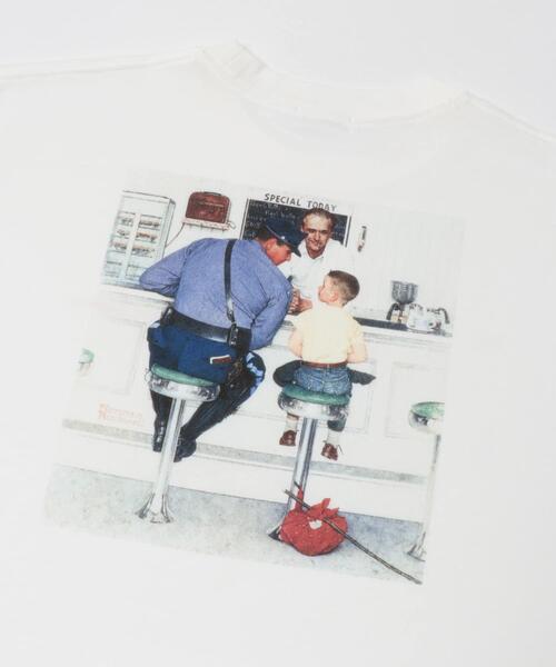 FORK&SPOON（フォークアンドスプーン）の「FORK&SPOON　Norman Rockwell T-shirts（Tシャツ/カットソー・メンズ・オフホワイト/ネイビー・4/5）」の4枚目の写真