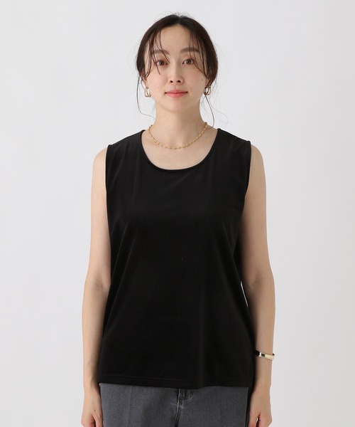 Elura（エルーラ）の「ベロアタンク/582313（タンクトップ・レディース・ダークブラウン/ブラック・FREE）」の3枚目の写真
