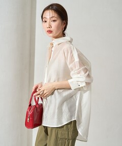 ＜EMMEL REFINES＞EM スパンボイル タック 2WAY ブラウス EMMEL REFINES＞EM スパンボイル タック 2WAY ブラウス（シャツ