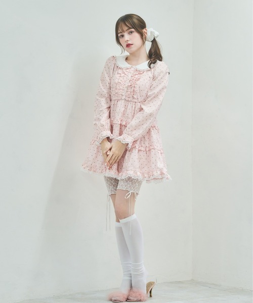 Lolime by mellfy memory(ロリミー バイ メルフィーメモリー)の「angel bunny frill mini dress(ワンピース・レディース・ホワイト/ピンク・M/LL)」の8枚目の写真