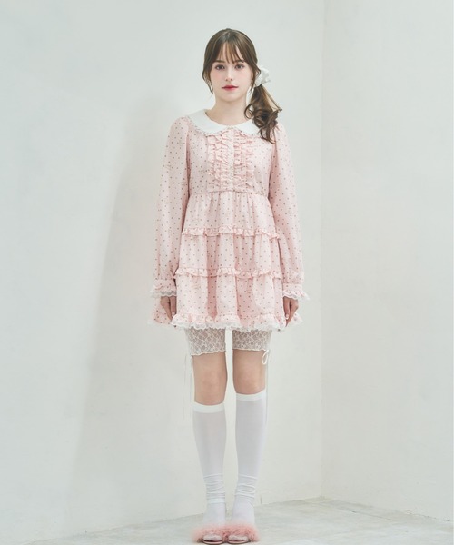 Lolime by mellfy memory(ロリミー バイ メルフィーメモリー)の「angel bunny frill mini dress(ワンピース・レディース・ホワイト/ピンク・M/LL)」の9枚目の写真