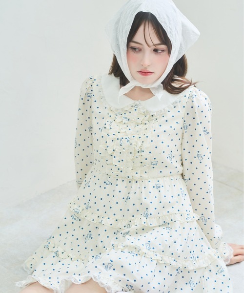 Lolime by mellfy memory(ロリミー バイ メルフィーメモリー)の「angel bunny frill mini dress(ワンピース・レディース・ホワイト/ピンク・M/LL)」の3枚目の写真