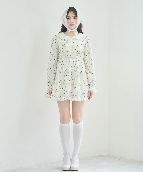 Lolime by mellfy memory(ロリミー バイ メルフィーメモリー)の「angel bunny frill mini dress(ワンピース・レディース・ホワイト/ピンク・M/LL)」の7枚目の写真